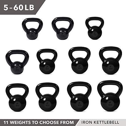 Kettlebell Weights Cast Iron By Day 1 Fitness – 50 Pounds - Ballistic Exercise, Core Strength, Functional Fitness, And Weight Training Set - Free Weight, Equipment, Accessories #TOP5