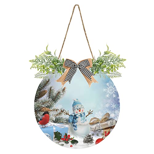 Festive Snowman Christmas Wreath - Perfect for Adorning Your Front Door this Holiday Season