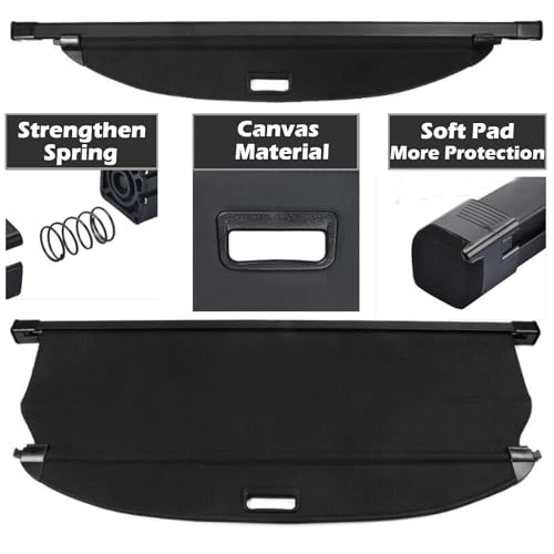 Image of Cargo Cover for Hyundai Tucson 2020 2021Accessories 2016 2017 2018 2019(Canvas),Retractable Trunk Cover Organizer Security Shielding Shade Tonneau Cover for Hyundai Tucson Accessories