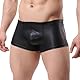 PIIKNUO Herren Boxershort Unterhose Latex ähnliche Herren Shorts Wetlook Shorts Leder-Optik Boxer Shorts Wetlook Männer Unterwäsche Reizwäsche Männer Wetlook Boxershorts Sexy Unterhosen (XL)