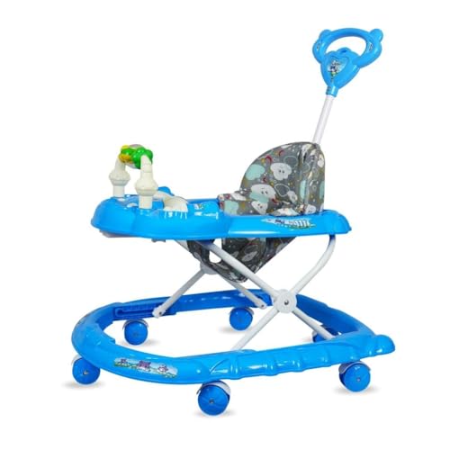 Image of Panda Baby Products Walker with Push Handle, Musical Toys & Adjustable Height - Safe & Comfortable Learning Walker for Babies (6-18 Months) (Blue, 111 Baby Walker)