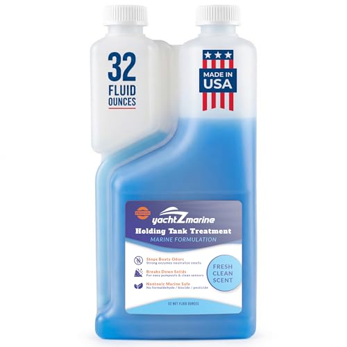 yachtZmarine Marine Holding Tank Treatment Large 32 Fl Oz Bottle Fresh Clean Scent Premium Strength Formula Digest and Liquify Toilet Waste Also for RVs and Campers