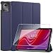 Produktbild Hülle für Lenovo Tab M11 2024 11 inches Tablette Case Cover+1 Stücks Schutzglas Schutzfolie,Superleicht Dreifach Falt Klapp Schutzhülle Case mit Auto Schlaf/Wach Funktion - Blue