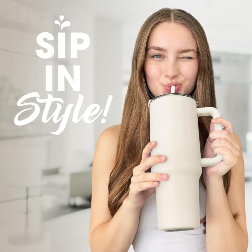 Image of SR Plastic Tonny Tumbler with Handle, Straw & Lid, - Mug with Lid | Reusable Plastic Coffee Sipper Mugs with Lid & Straw | Large Tumbler for Travel Mug Water Cup for Gym, Office & Outdoor Use (Pink)