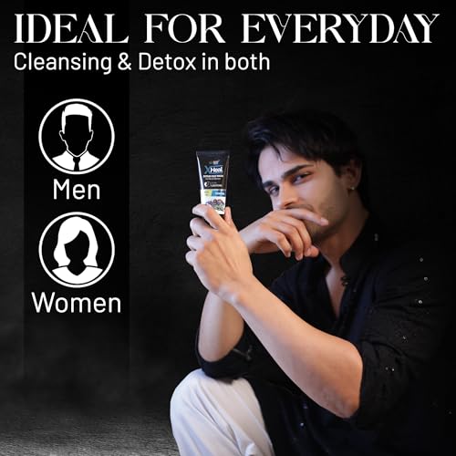 Image of Healing Pharma - XHeal Activated Charcoal Face Wash for Oily, Dry and Acne Prone Skin | Scrub Face Wash for Men & Women - 60g