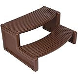 ECOTRIC Spa and Hot Tubs Step Plastic Stairs for Round/Straight Sided Spa Espresso/Red Brown