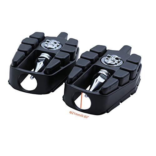 Fatecim Motorcycle Skull Foot Pegs Pedals Motorbike Highway Foot Rests Boards With Male Mount Adapters & Anti-Slip Rubber Universal For Harley Davidson (All Years) Honda Suzuki Yamaha Triumph (Black) #TOP3