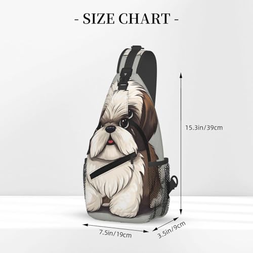 Bolso shih tzu cruzado para hombro unisex miniatura 3