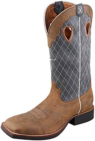 Twisted X Mens 14" Ruff Stock, Bomber & Blue, 10.5 D