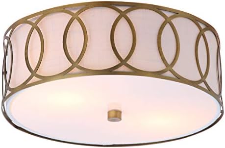 JONATHAN Y JYL3502A Aria 2-Light 12.25" Metal LED Flush Mount Contemporary,Transitional Dimmable, 2700K Cozy Warm Light, for Kitchen,Hallway,Bathroom,Stairwell, Brass Gold