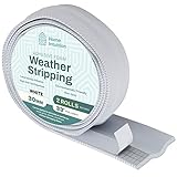 396 Inch Weather Stripping Window Door Seal Strip 33 Feet Self Stick Weatherstrip Gap Draft Blocker, White