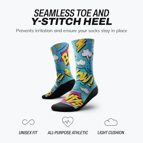 Image of Outway Novelty Crew Socks for Men & Women, Breathable, Moisture-Wicking Athletic Calf Sock with Arch Support