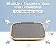 LONBET Wäschekorb mit Deckel & Bambusrahmen 50L - Faltbar, Wasserdicht, Robust, Atmungsaktiv, Einfach Montieren | Als Wäschesammler oder Aufbewahrungsbox mit Deckel Nutzbar | Laundry Baskets Grau