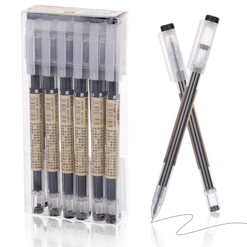 JIANTA Bolígrafos de Gel, 12 Bolígrafos de Tinta de Gel Negro de 0.5 mm, Secado Rápido, Punta Fina de 0,5 mm para Escritura Diaria, Escuela, Material de Oficina