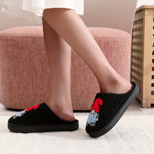 Image of LNERIP Slippers Winter Womens Mens Fluffy Plush Slippers Animals Cute Cartoon House Slippers Cuddly Warm Shoes Indoor Outdoor Girls Women