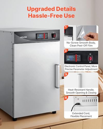Image of VEVOR Electric Hot Box Food Warmer, 5-Tier Commercial Warming Cabinet with Water Tray, Single-Door and Adjustable Shelves, Stainless Steel Food Warmer Cabinet, for Restaurant, Kitchen, Pizza, Chicken