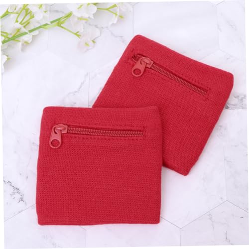 2Pcs Red Wristband Bag Zipper Keys Pouch Coin Bag for Outdoor Sports Running and Fitness Activities Change Pouch2