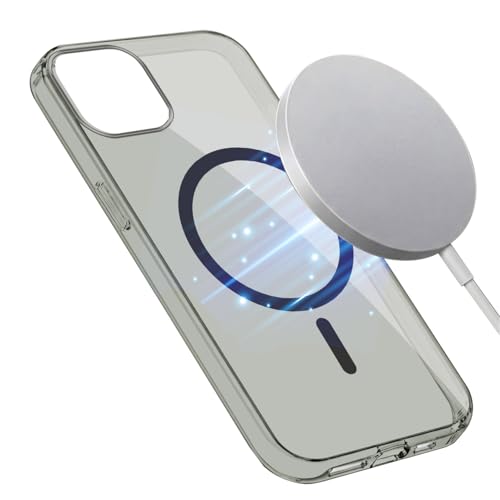 Image of Jkobi Lifetime Anti-Yellow MagSafe Compatible Clear Back Cover Case for Apple iPhone 14 Plus (Sleek Hard Crystal | Shockproof and Camera Protection)