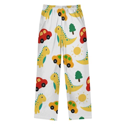 Dinosaur Car Tree Boys Pants Boys Athletic Pants Long Pant for Boy with Pockets Wide-Leg Size 6-14Y2