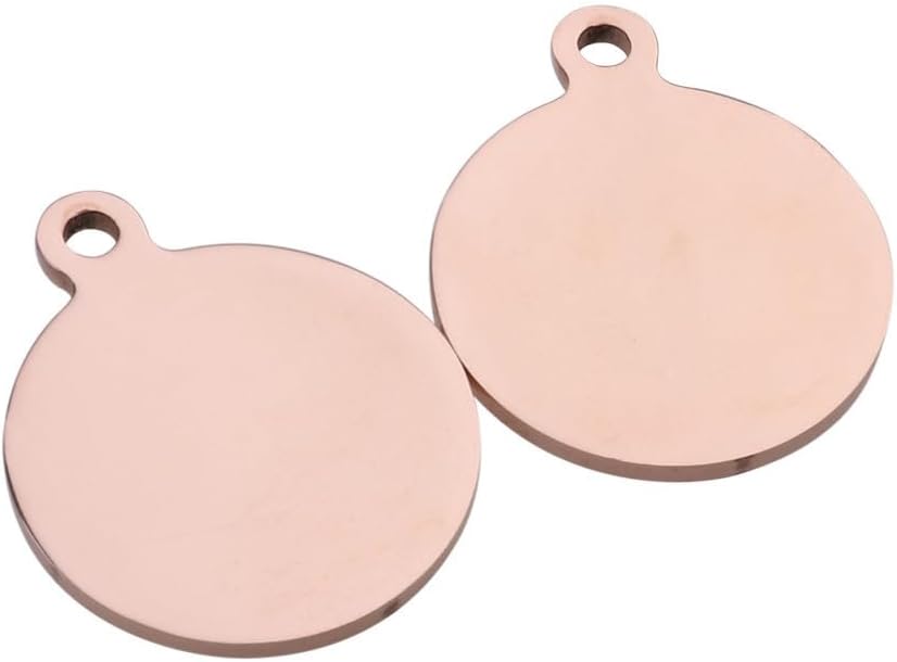 HEMOTON 2pcs Stainless Steel Blank Pet Id Tags 25mm with Corrosion and Scratch Resistance for Cat and Pet Keychain DIY Sturdy Dog Tag Accessories