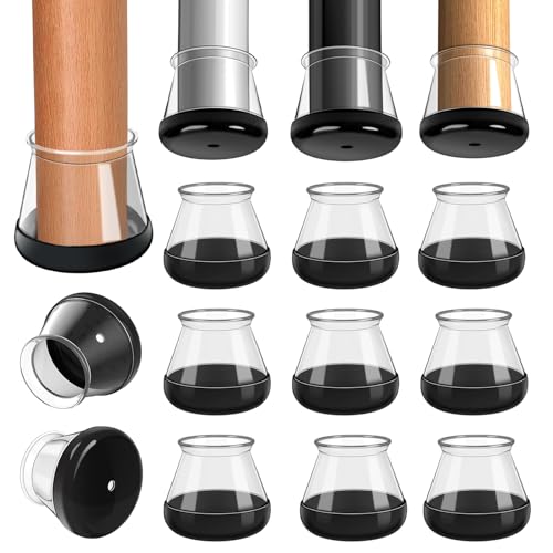 28 Pcs Chair Leg Sliders for Carpet, Round Chair Glides, Silicone Furniture Leg Protectors Caps, Carpet Protectors Table Feet Covers Cups, Teflon Furniture Pads Sliders (Fit:13/16' ~ 1-3/16')