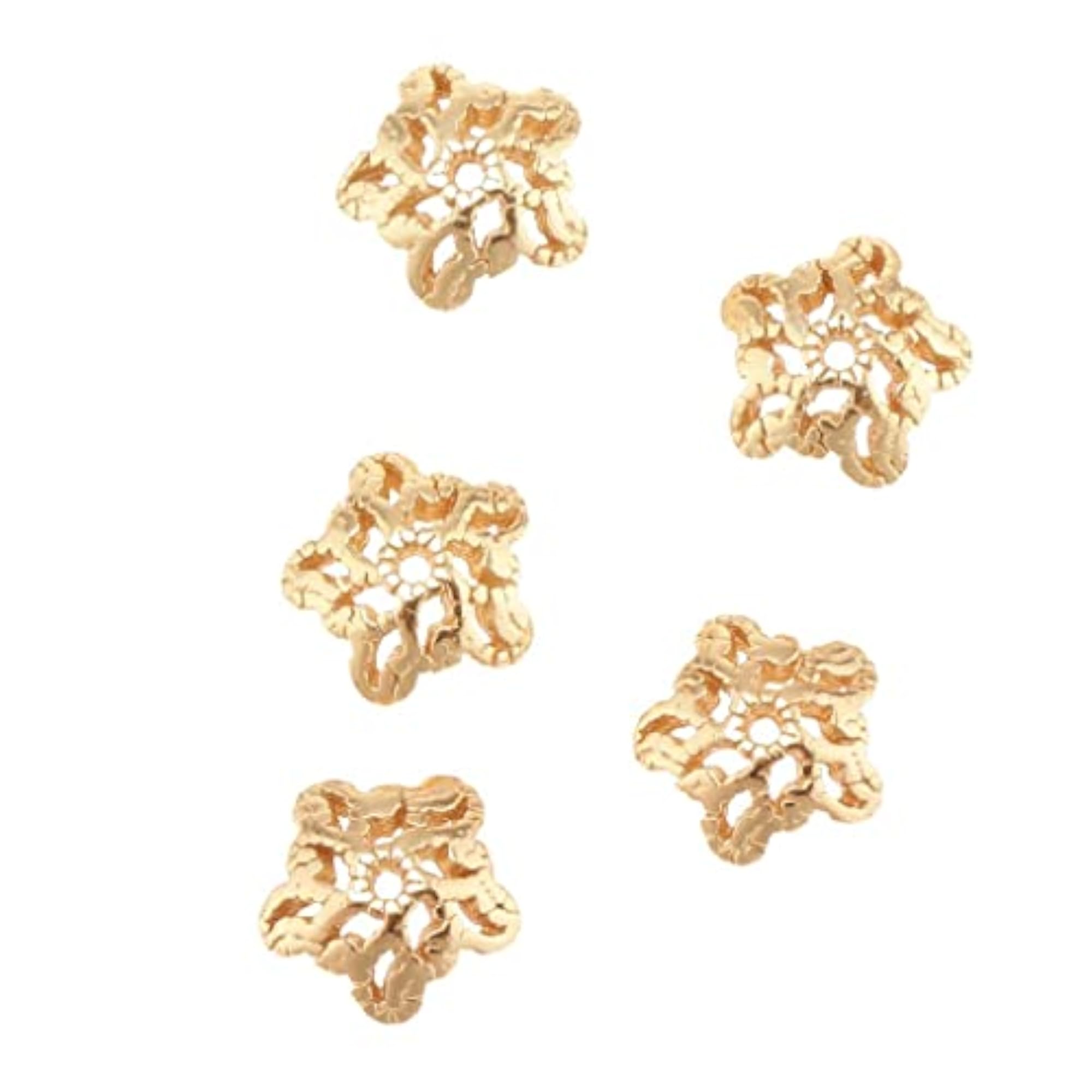 5Pcs Antique Flower Cap 925 Sterling Loose Beads End Cap