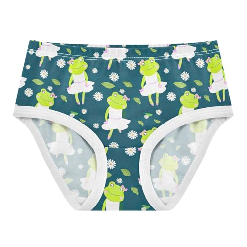 Joisal Cute Frogs Ballerinas Green Little Girl Panties Toddler Underwear Floral Cotton Fun Print Briefs Underpants 2t