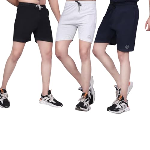 Image of VE RUN Men's Comfort Shorts, Regular Fit, with Zipper Pocket, Pack of 3