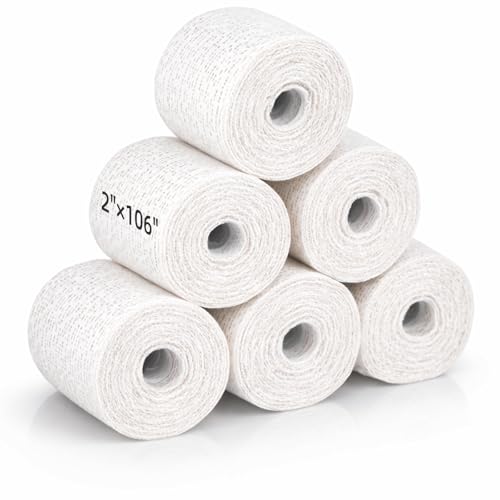 Falling in Art Plaster Cloth Rolls 6 Pack Plaster Bandage Plaster Gauze Strips for Body Casting Crafting and DIY Projects 2 Inches x 106 Inches