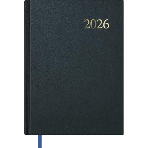 Dohe - Agenda 2026 - Día Página, Tamaño Grande (17x24 cm), Tapa Dura, 12 Meses Enero a Diciembre, Planificador Anual en Español con Marcapáginas - Segovia Negra