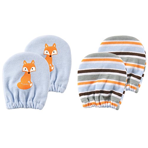 Luvable Friends Basic Scratch Mittens 2-Pack, Fox