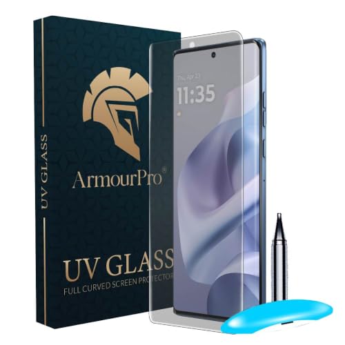 Image of ArmourPro Matte UV Tempered Glass for Motorola G96, Curved Screen Protector, Anti-Glare, Edge-to-Edge Coverage, Fingerprint Friendly, Case Friendly | Pack of 1
