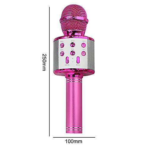 Microfone Karaokê sem fio, 281 Gramas Microfones Bluetooth de mão com alto-falante Máquina de karaok