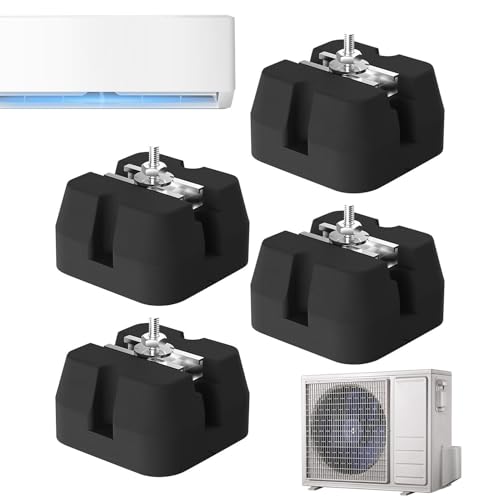 Almohadilla De Soporte De CA: Almohadillas De Base Para Aire Acondicionado Sin Conductos, Tapetes Antivibración De 4 Piezas Resistentes, Almohadillas De Goma Con Capacidad De Carga De 500 Kg, De