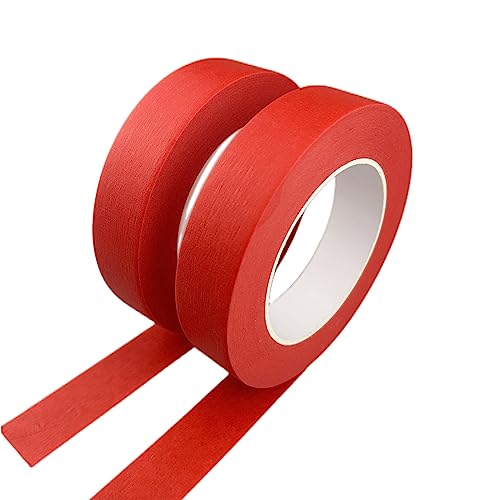 Zellykool Red Masking Tape 1 Inch x 55 Yards 2 Rolls