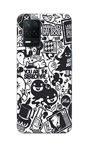 Image of Printed Hard Back Cover Case for Realme 9 5G Back Cover (Mixed Cartoon) -702