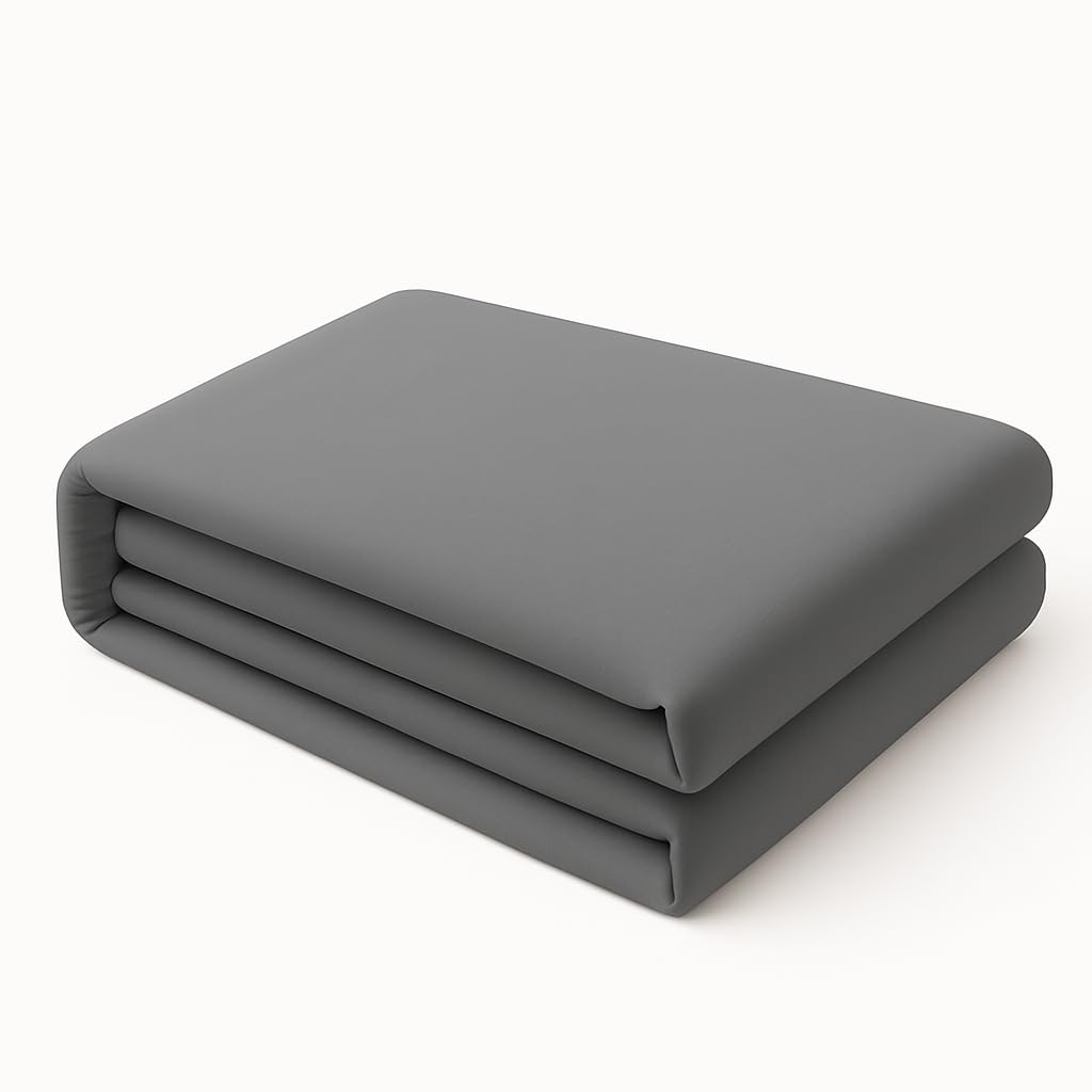 Flat Sheet Bed Linen Soft Easy Care PolyCotton Blend Plain Dyed Flat Bed Sheet (Double, Grey)