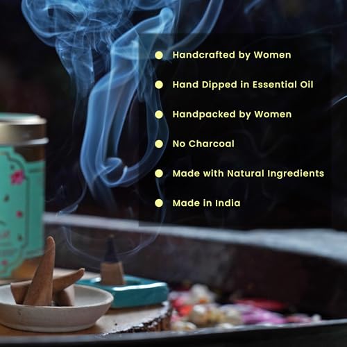 Image of Nyassa Divine Oudh Highly Scented Incense Cone | Oudh Fragrance | Pure Long-Lasting Dhoop Cones for Pooja, Meditation, Home Fragrance | 40 Dhoop Cones in Tin Box (100g)