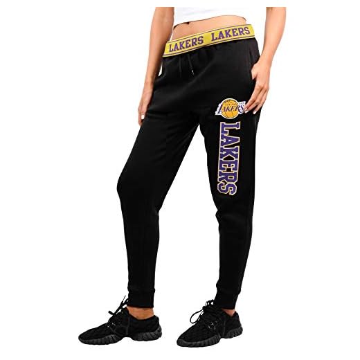 Ultra Game NBA Los Angeles Lakers Womens Jogger Pants Active Basic Fleece Sweatpants , Black, Small