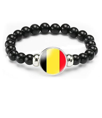 National Flag Bracelet Elastic Rope Beaded Bracelet Support Your Country