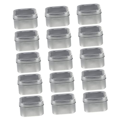 DOITOOL Sturdy Metal Tins Window Lids 15 Pack for DIY Candles Handmade Cosmetics and