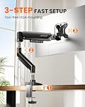 Bras de moniteur simple ErGear, support de moniteur de jeu réglable pour écrans de 13 à 34 po, support de moniteur d'ordinateur à installation rapide sans outil avec montage VESA, gestion des câbles, supporte 19,8 lbs, VESA max 100x100mm