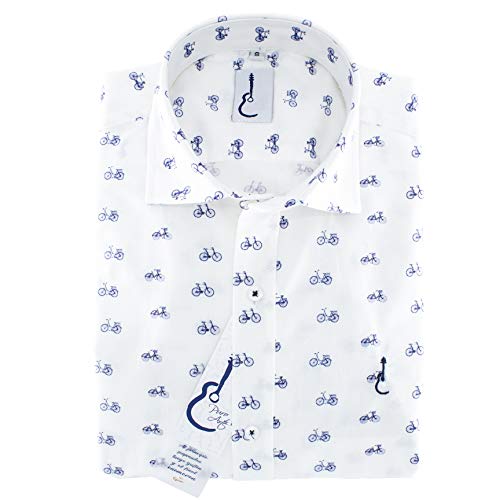 Camisa Manga Larga Estampada Bicicleta Vintage Talla L