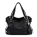 EUBags Womens Stylish Leather Hobo Bags with Tassels Shoulder Bag Handbag Black