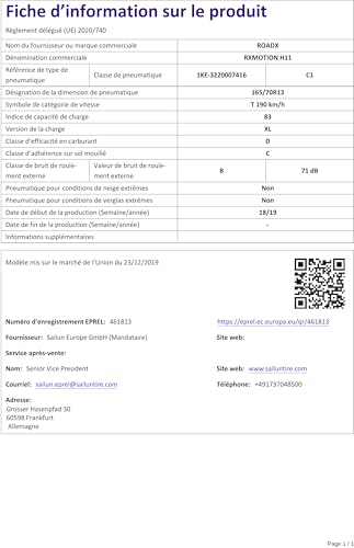 Neumáticos ROADX 165/70 R13 XL para viajes familiares de verano con coche cargado 3