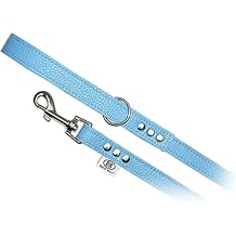 BUDDY BELT All Pebble Grain Leather Leash Blue - Premium Edition 3/4" x 4'