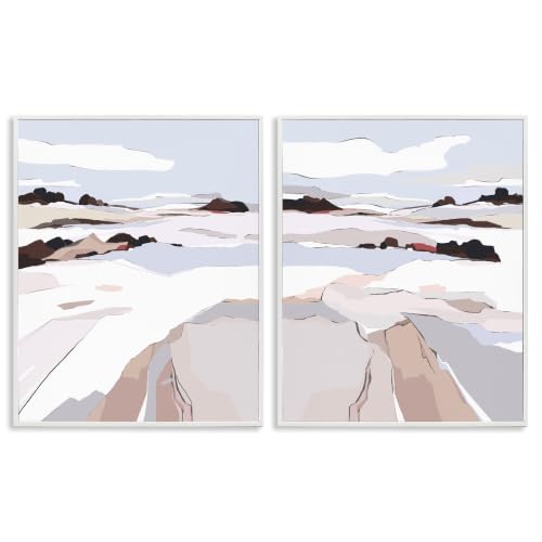 Abstract Frosty View Landscape, 11 x 14 Inch Framed Giclée Print Set