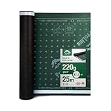 ALMO Écran de sous toiture ouvert à la diffusion UV 37,5m² (1,5 x 25m), 220g/m², lé de sous toiture résistant à la pénétration, hydrofuge & résistant aux UV avec 2 bandes adhésives intégrées