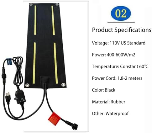 Heated Snow Melting Mats - Non-Slip Rubber Mats for Stairs & Sidewalks, 10" x 30" & 10" x 48" - 5 Piece Set for Safe, Fast Snow Removal & De-Icing Solution