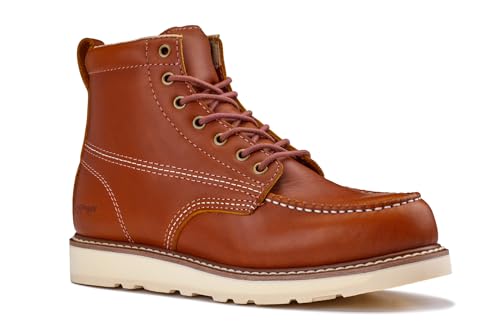 Image of Golden Fox Work Boots 6 inch Men's Moc Toe Wedge Comfortable Boot for Construction